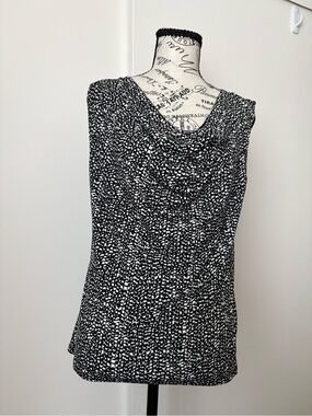 Ford Black & White Sleeveless Printed Tank Top